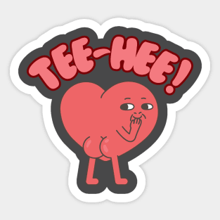 Tee-hee! a funny heart with butt design Sticker